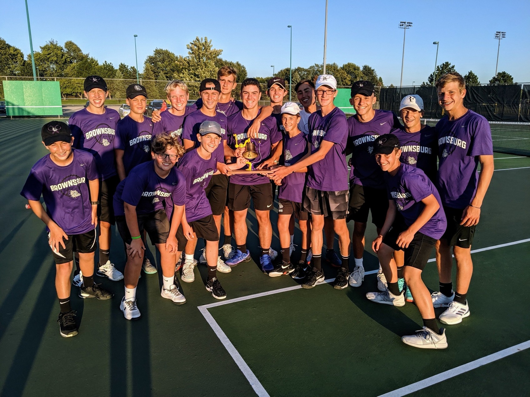 Varsity Boys' Tennis wins Rivalry Match over Avon, B&O Trail Bell