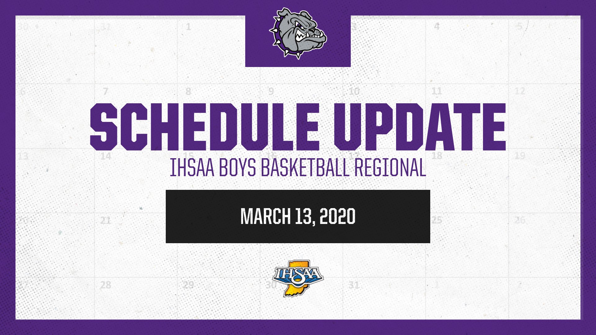 IHSAA Boys Basketball Regional Postponed